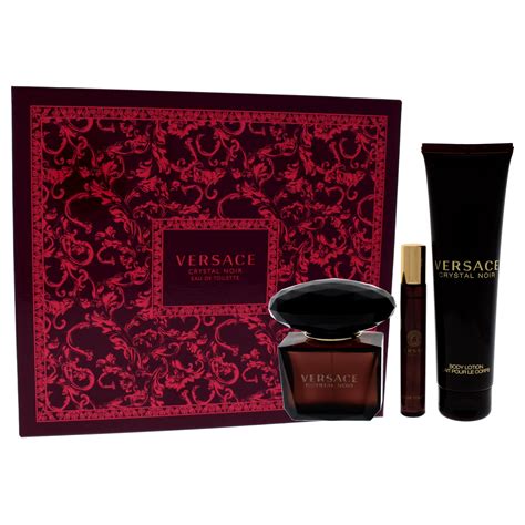 versace crystal noir gift pack|versace crystal noir perfume set.